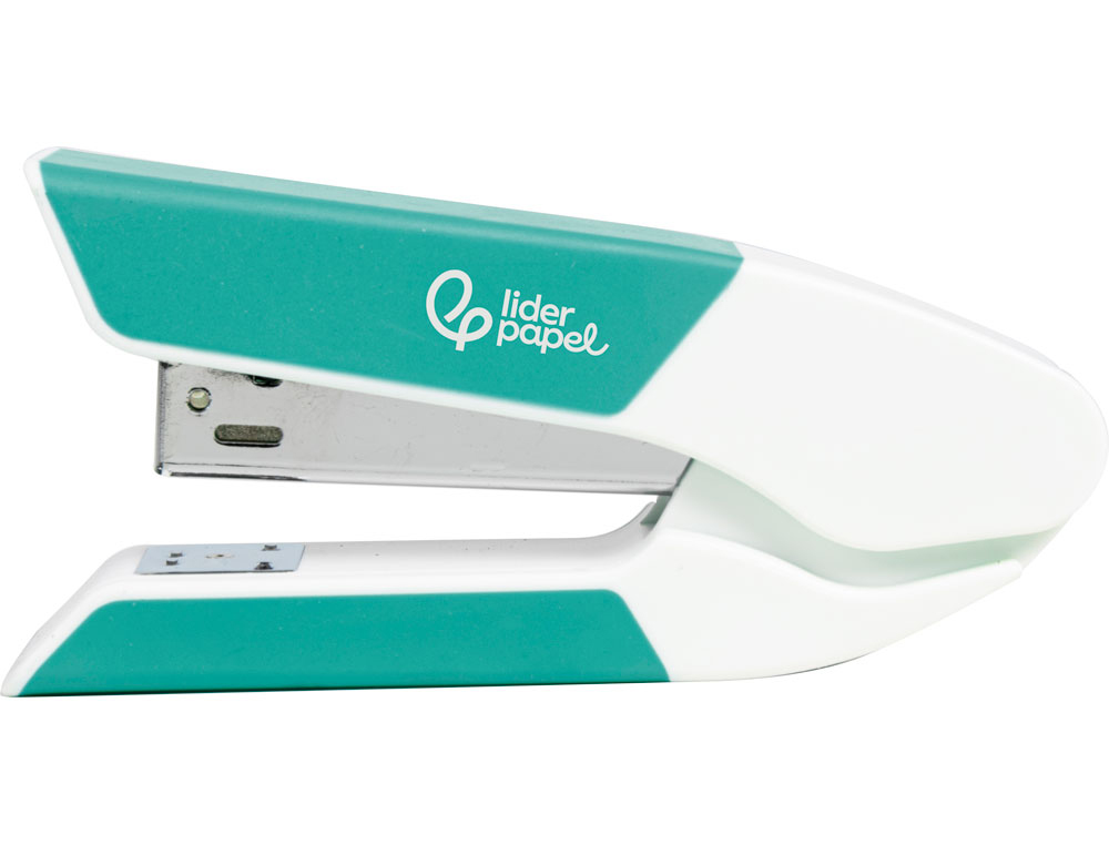 AGRAFADOR LIDERPAPEL COM OFERTA DE SACA AGRAFES E CAIXA DE 1000 AGRAFES 22/6 24/6 CAPACIDADE 20F COR TURQUESA
