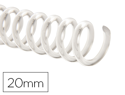 ESPIRAL Q-CONNECT DE PLASTICO TRANSPARENTE 32 5:1 20MM 2MM CAIXA DE 100 UNIDADES