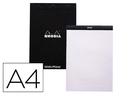 BLOCO DE NOTAS RHODIA BLACK DOT PAD DIN A4 80 F 80 GR LISO COM PONTOS PRETOS 5 MM PERFURADO