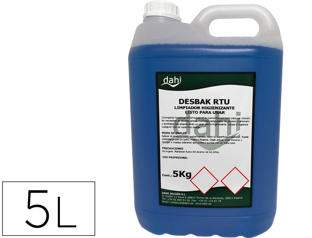 LIMPADOR BACTERICIDA DESBAKAZUL SEM ENXAGUAR GARRAFA DE 5 LITROS