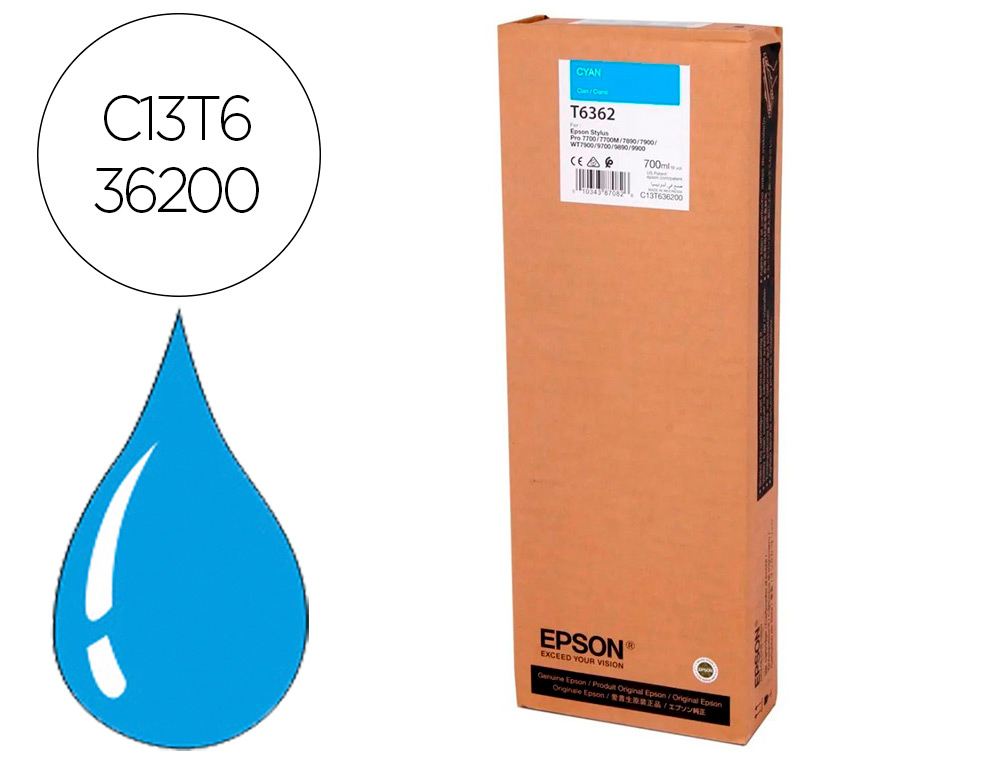 TINTEIRO EPSON GF STYLUS PHOTO 7900/9900 CIAN ALTA CAPACIDADE