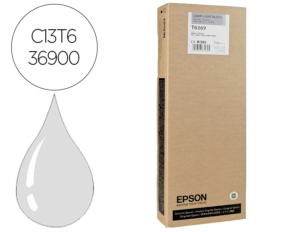 TINTEIRO EPSON GF STYLUS PHOTO 7900/9900 CINZA CLARO ALTA CAPACIDADE