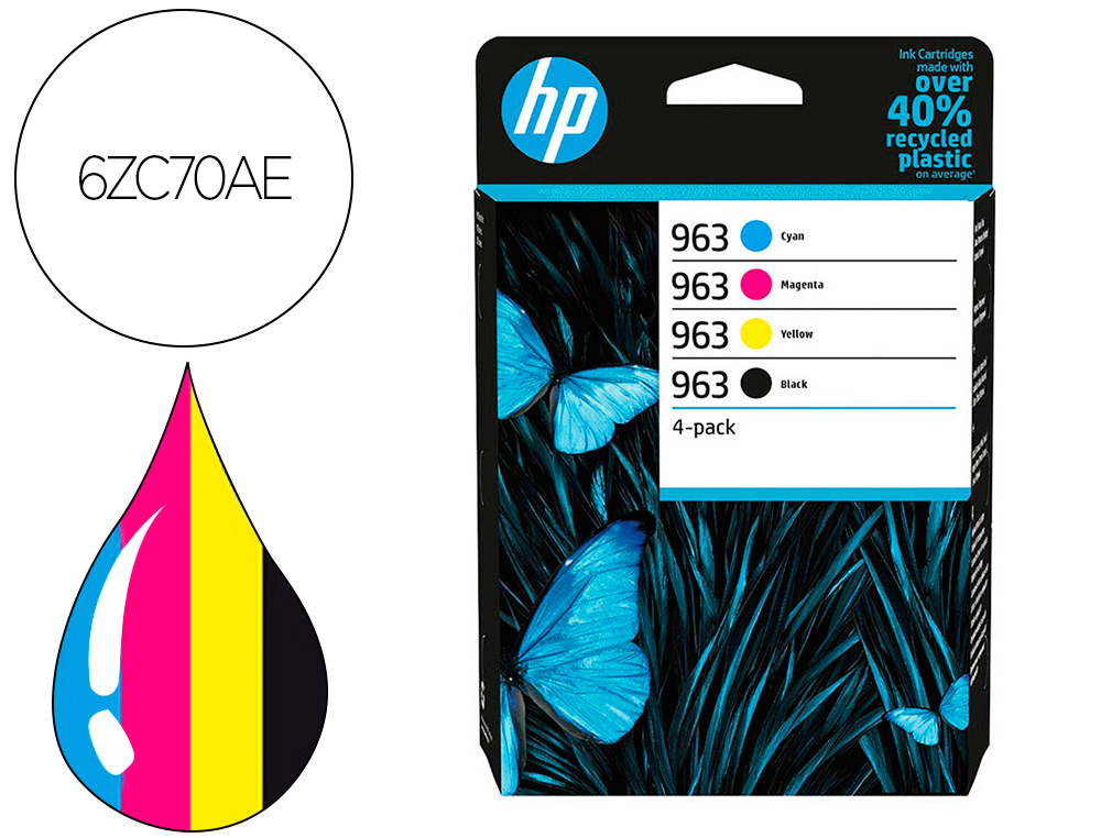 TONER HP LASER 963-6ZC70AE MULTIPACK PRETO / CIAN / MAGENTA / AMARELO