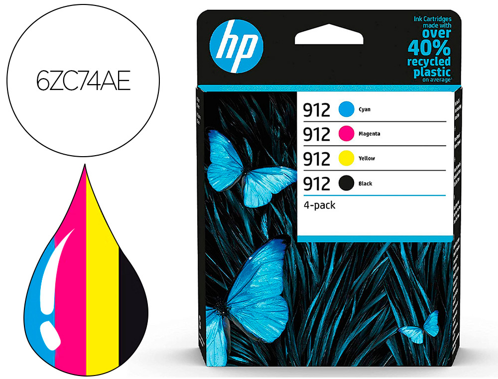 TONER HP 912 -6ZC74AE MULTI PACK PRETO / CIAN / MAGENTA / AMARELO