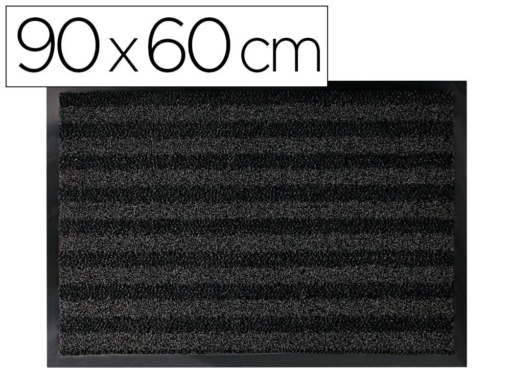 TAPETE DE CHAO Q-CONNECT PREMIUM PARA INTERIORES ANTIDESLIZANTE FIBRA POLIPROPILENO E FELTRO CINZA 90X60 CM