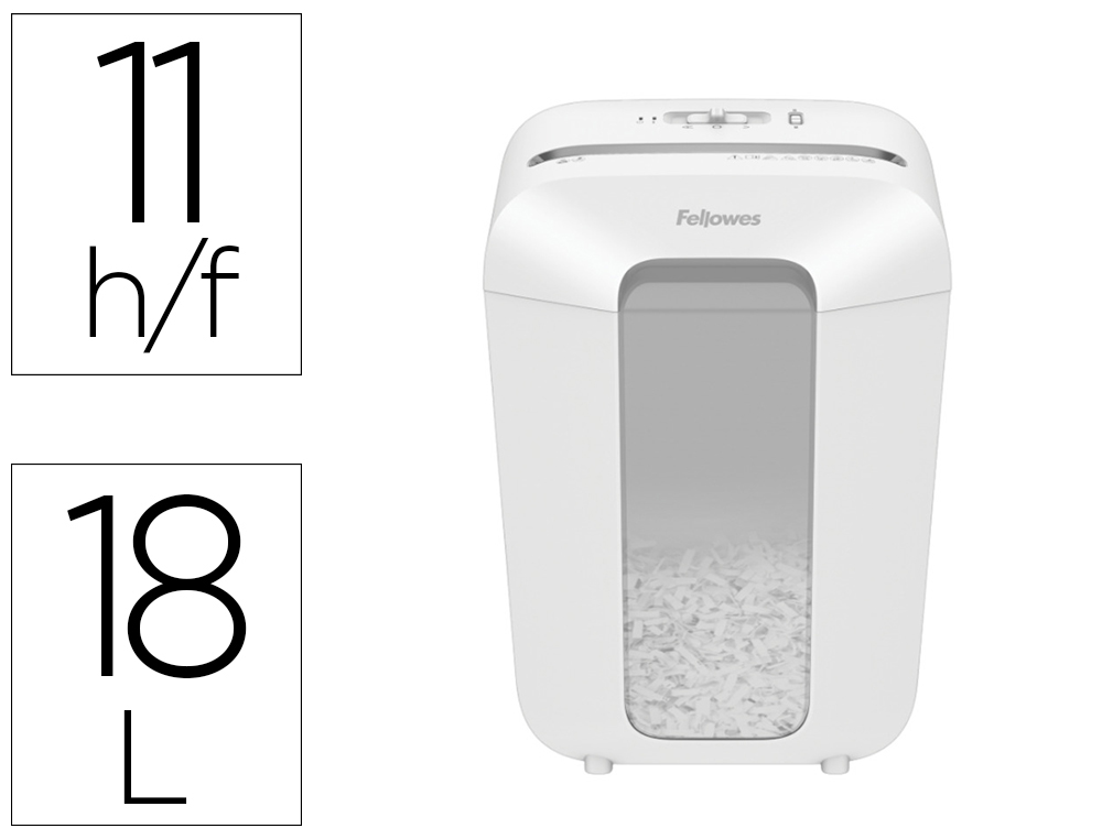 DESTRUIDORA DE DOCUMENTOS FELLOWES LX70 CAPACIDADE 11H SEGURANCA P4 AGRAFES CLIPS E CARTOES CESTO 18 L