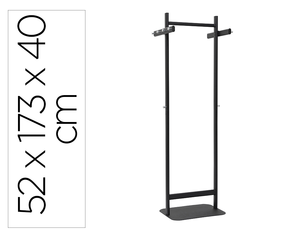 CABIDE METALICO MAUL SALSA 8 SUPORTES COR PRETO 520X1730X400 MM