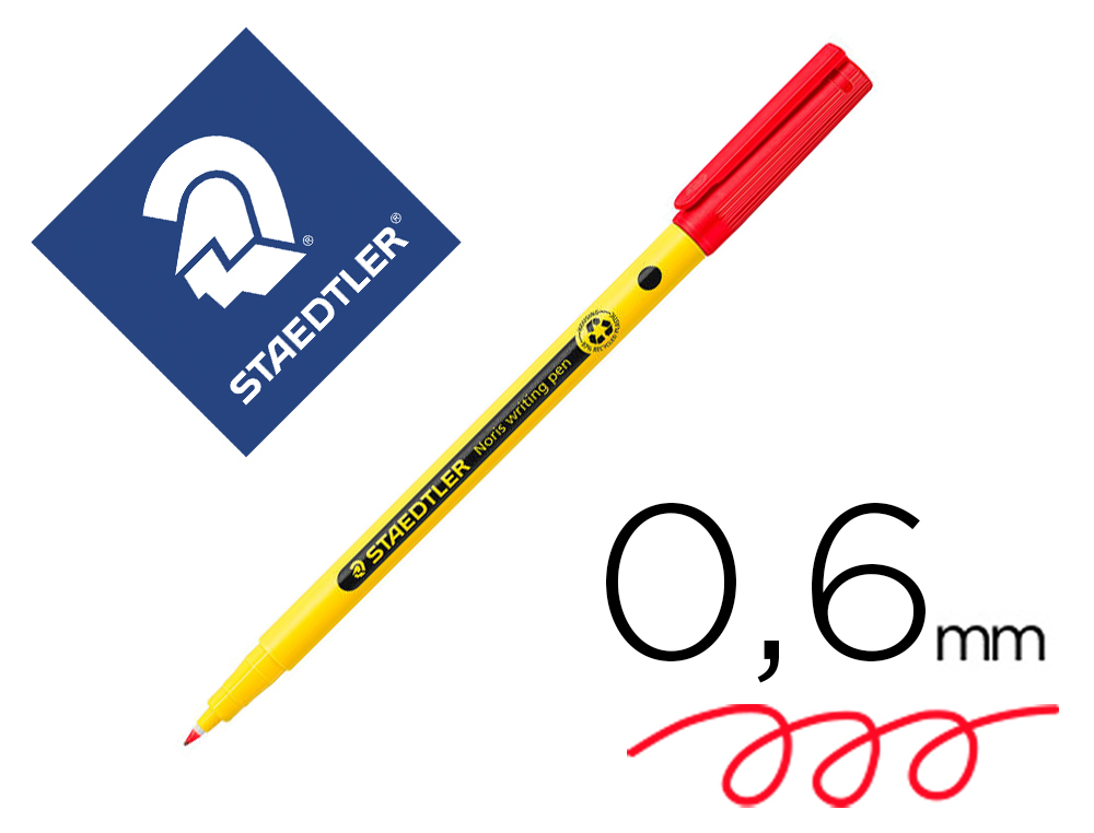 MARCADOR STAEDTLER NORIS WRITING PEN 307 TINTA BASE DE AGUA PONTA FINA TRACO 0,6 MM VERMELHO