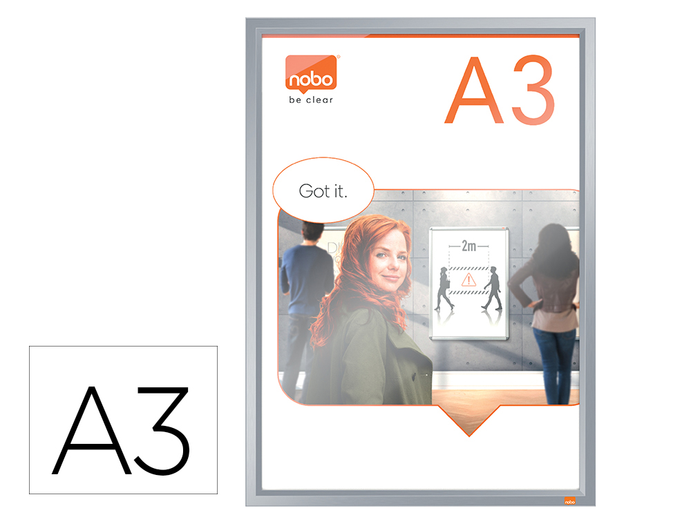 MOLDURA PORTA ANUNCIOS NOBO IMPRESSION PRO DIN A3 MOLDURA DE CLIP ALUMINIO 320X17X445 MM