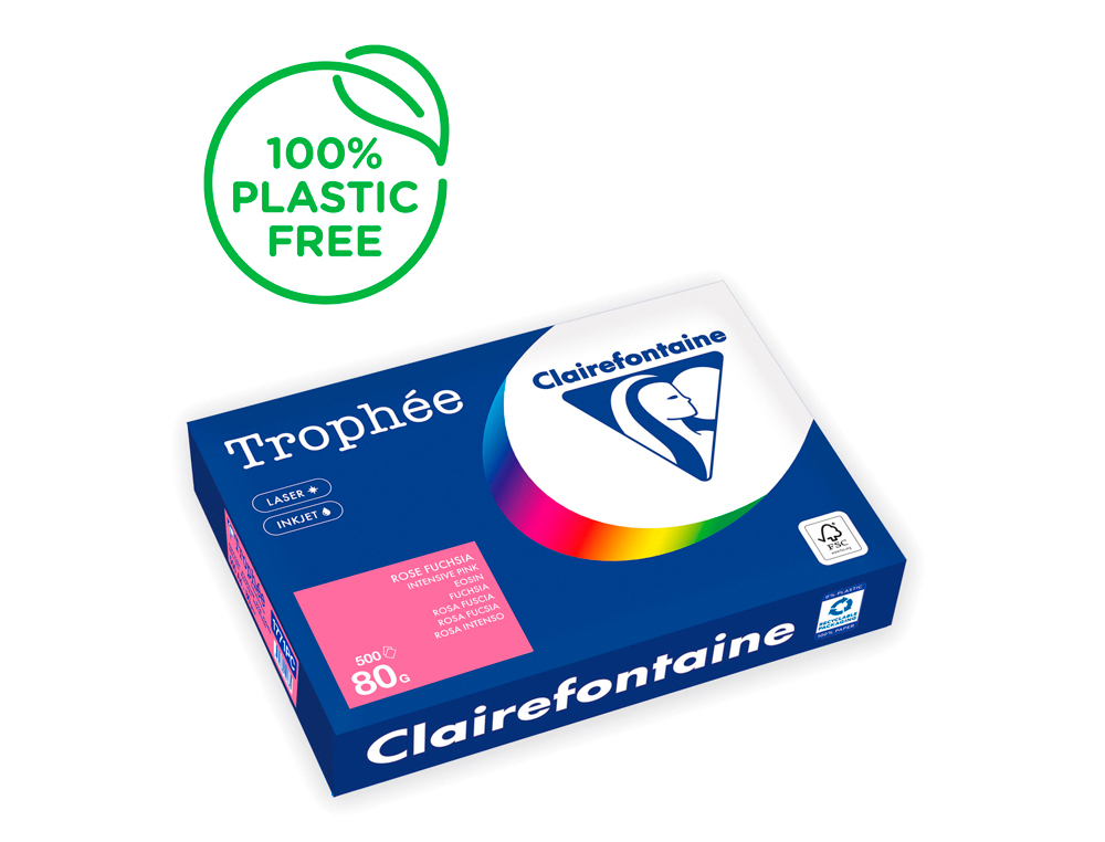 PAPEL COR TROPHEE A4 80 GR ROSA FUSCIA INTENSO EMBALAGEM DE 500 FOLHAS