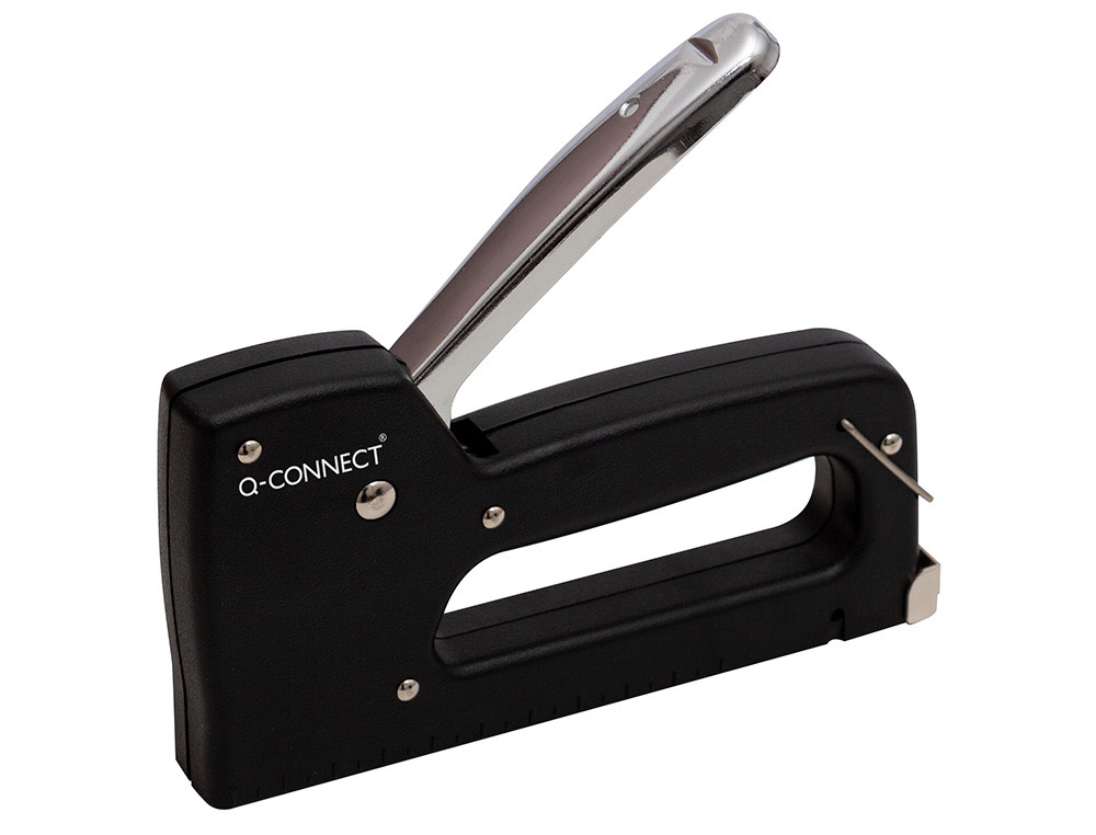 GRAPADORA Q-CONNECT CLAVADORA MANUAL LIGERA CON CUERPO DE PLASTICO RESISTENTE COLOR NEGRO