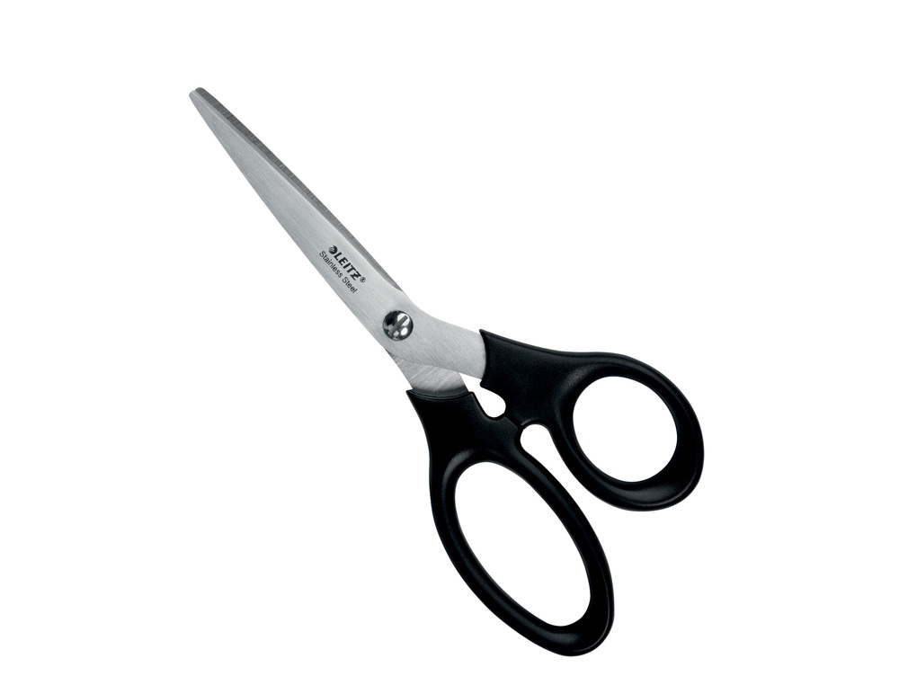 TESOURA DE ESCRITORIO LEITZ ACO INOXIDAVEL 185 MM COR PRETO