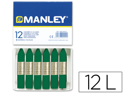 LAPIS DE CERA MANLEY 12 UNIDADES VERDE-ESMERALDA