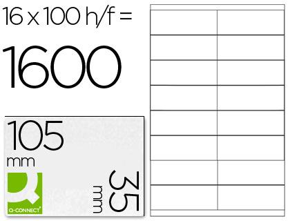 ETIQUETAS ADESIVAS Q-CONNECT DIN A4 105 X 35 MM
