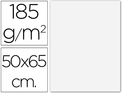 CARTOLINA GUARRO 50X65 CM 185 GR BRANCA