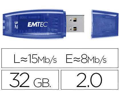 PEN DRIVE USB EMTEC FLASH USB 32GB C410 AZUL