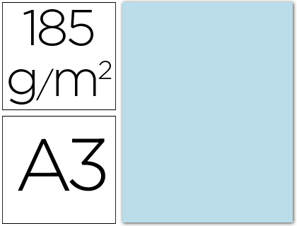 CARTOLINA GUARRO DIN A3 AZUL CEU 185 GR PACK DE 50 FOLHAS