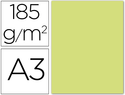 CARTOLINA GUARRO DIN A3 VERDE MAÇÃ 185 GR PACK DE 50 FOLHAS