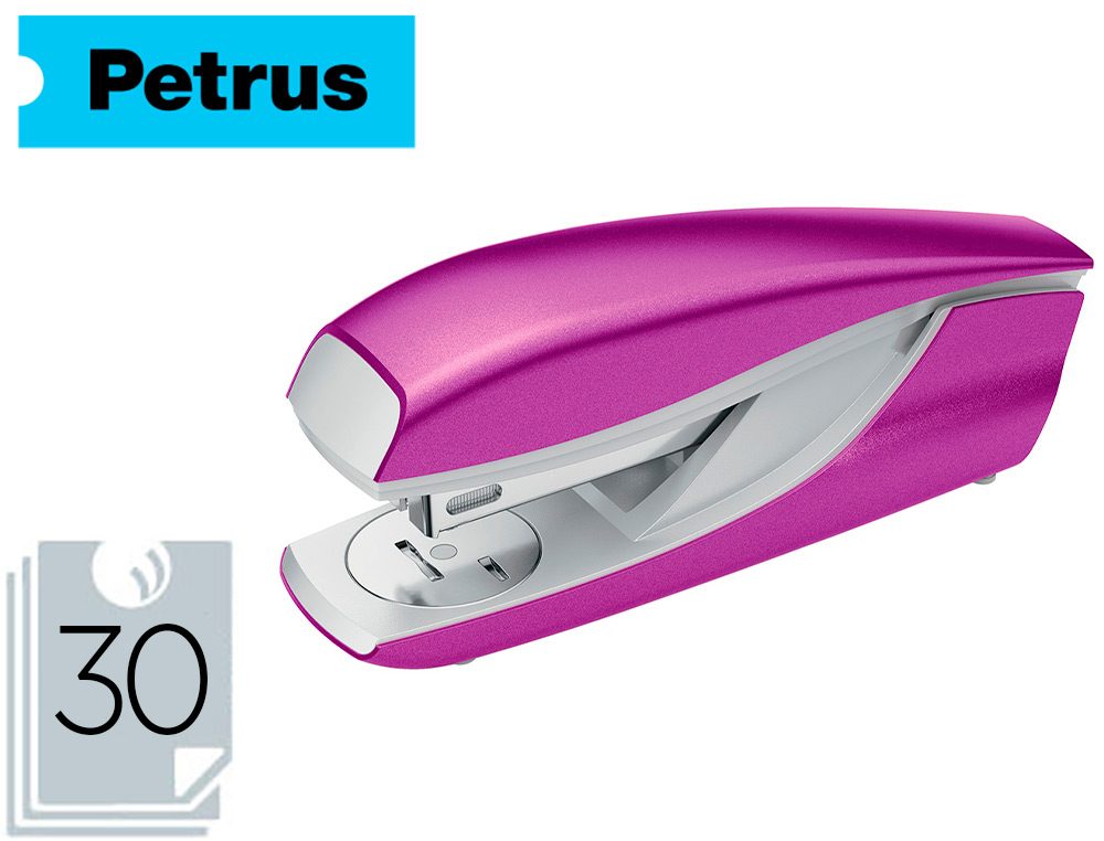 AGRAFADOR PETRUS MOD 635 PETRUS WOW PURPURA METALIZADO CAPACIDADE 30 FOLHAS