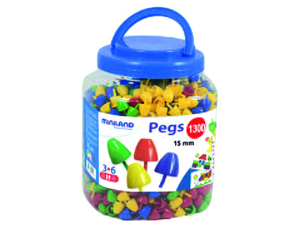 JOGO MINILAND PEGS BOIAO DE 1300 PECAS DE 15 MM