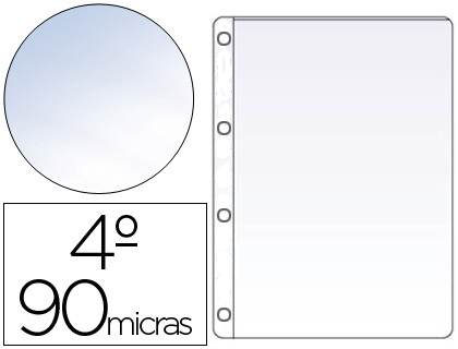 BOLSA CATALOGO/MICA SARO QUATRO FUROS FORMATO QUARTO 90 MC CRISTAL CAIXA DE 100 UNIDADES