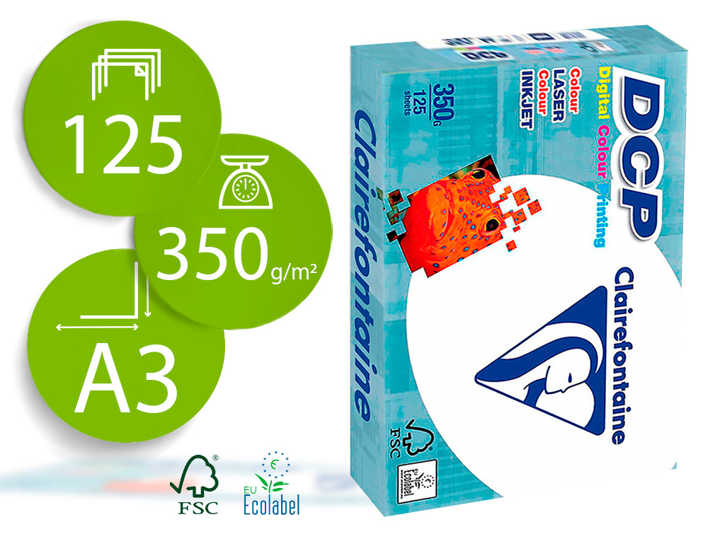 PAPEL FOTOCOPIA CLAIREFONTAINE DIN A3 350 GR EMBALAGEM DE 125 FOLHAS