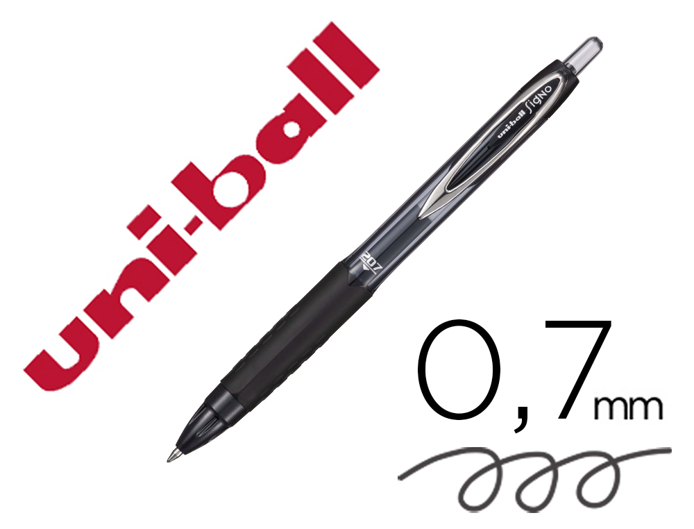ESFEROGRAFICA UNI-BALL ROLLER UMN-207 RETRATIL 0,7 MM COR PRETO