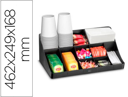 BANDEJA ORGANIZADORA CEP COM 11 COMPARTIMENTOS POLIESTIRENO COR PRETO ESPECIAL PARA SNACKS