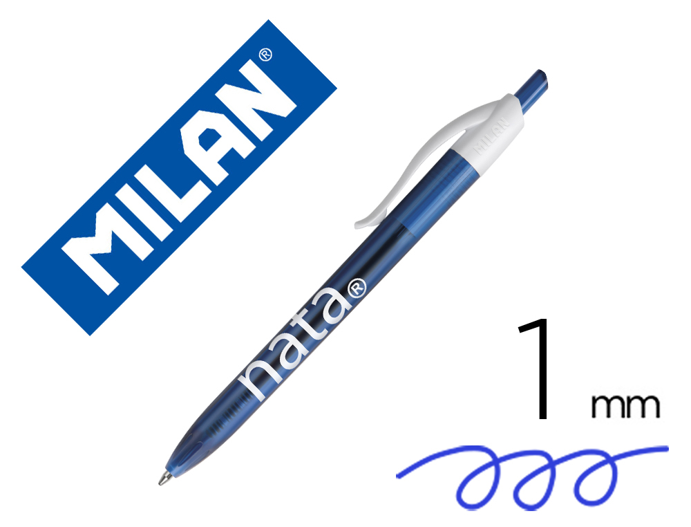 ESFEROGRAFICA MILAN P1 RETRATIL 1 MM TINTA AZUL SERIE NATA 624 SINCE 1918