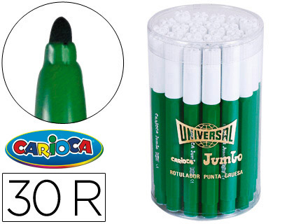 MARCADOR JUMBO CARIOCA POTE DE 30 UNIDADES VERDES