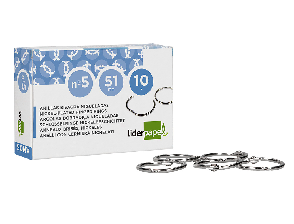 ARGOLAS NIQUELADAS, N. 5, 51 M M, CAIXA COM 10 UNIDADES
