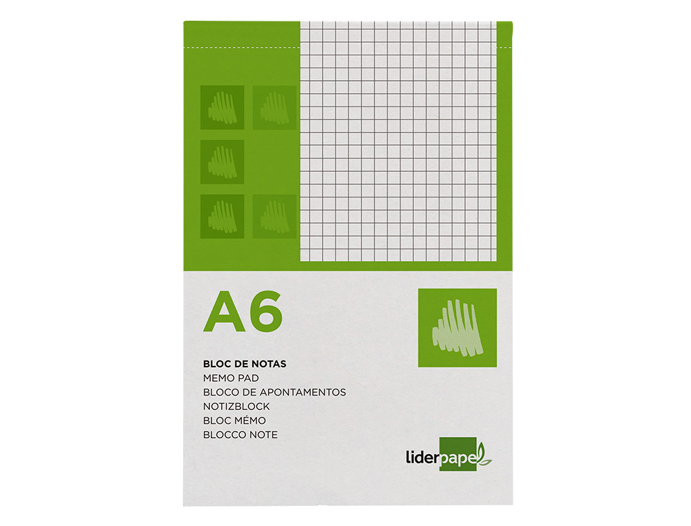 BLOCO DE APONTAMENTOS LIDERPAPEL DIN A6 80 F QUADRICULADO