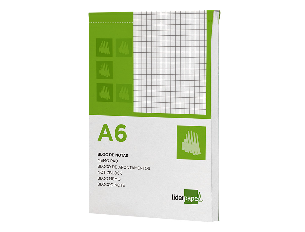 BLOCO DE APONTAMENTOS LIDERPAPEL DIN A6 80 F QUADRICULADO