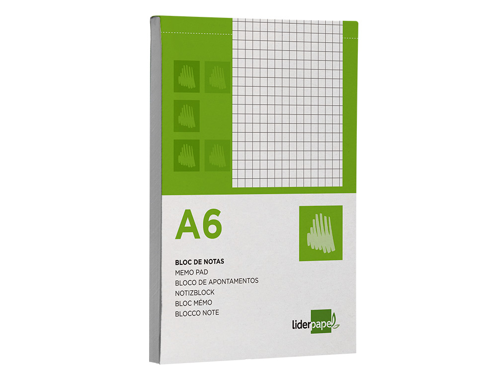BLOCO DE APONTAMENTOS LIDERPAPEL DIN A6 80 F QUADRICULADO