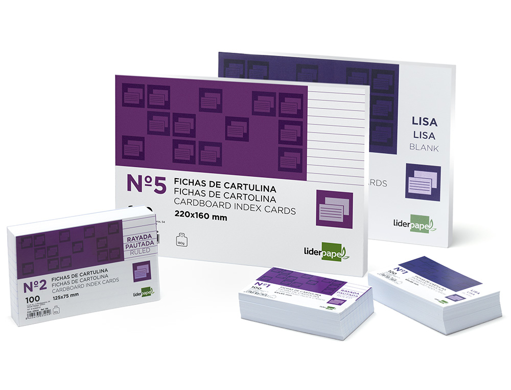 FICHAS EM CARTOLINA, EMB. COM 100, 65X95 MM, PAUTADO