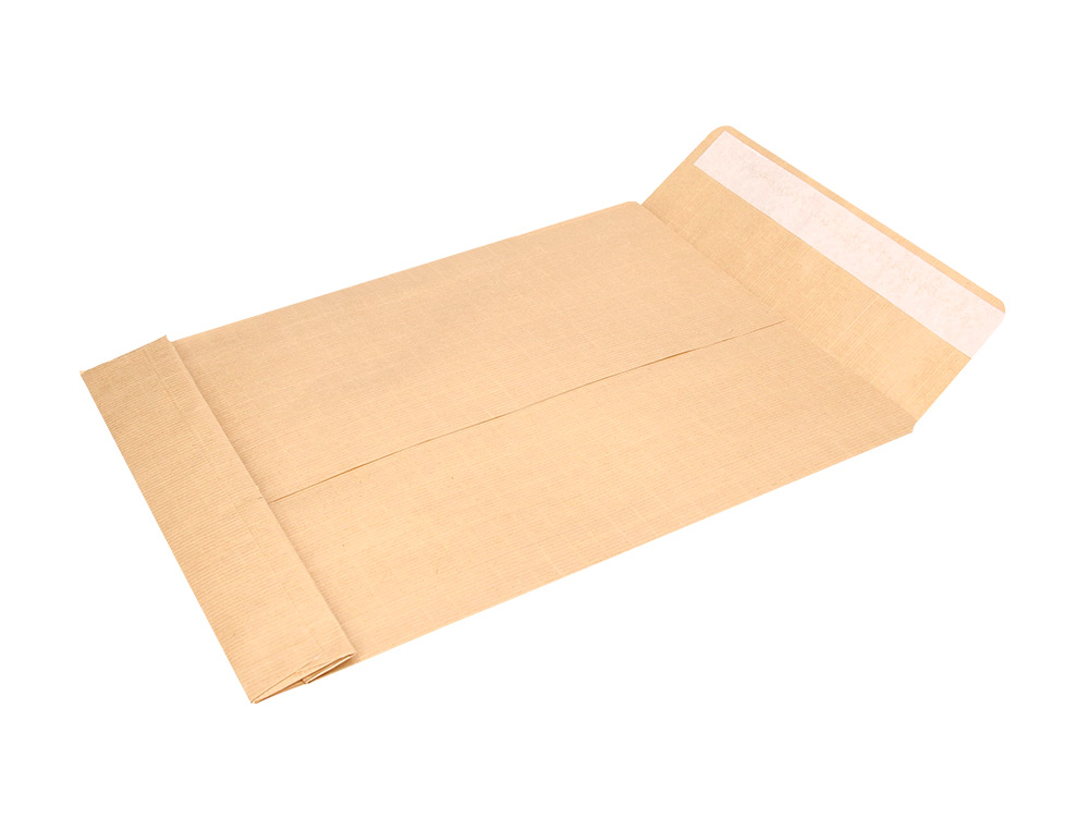 ENVELOPE LIDERPAPEL BOLSA FOLIO ESPECIAL CASTANHO 280X365X50 MM FOLE TIRA DE SILICONE PACK DE 50 UNIDADES