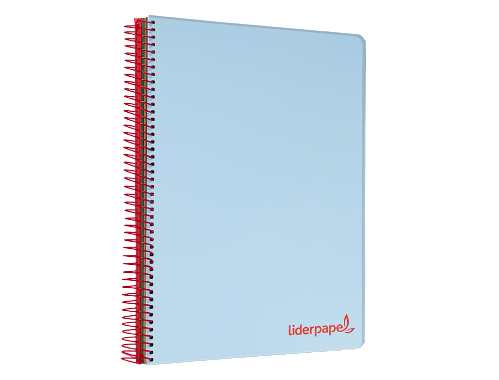 CADERNO ESPIRAL LIDERPAPEL WONDER MICRO DIN A4 CAPA PLASTICO 120 F 90 GR QUADRICULA 5 MM 5 BANDAS DE CORES 4 FUROS AZUL
