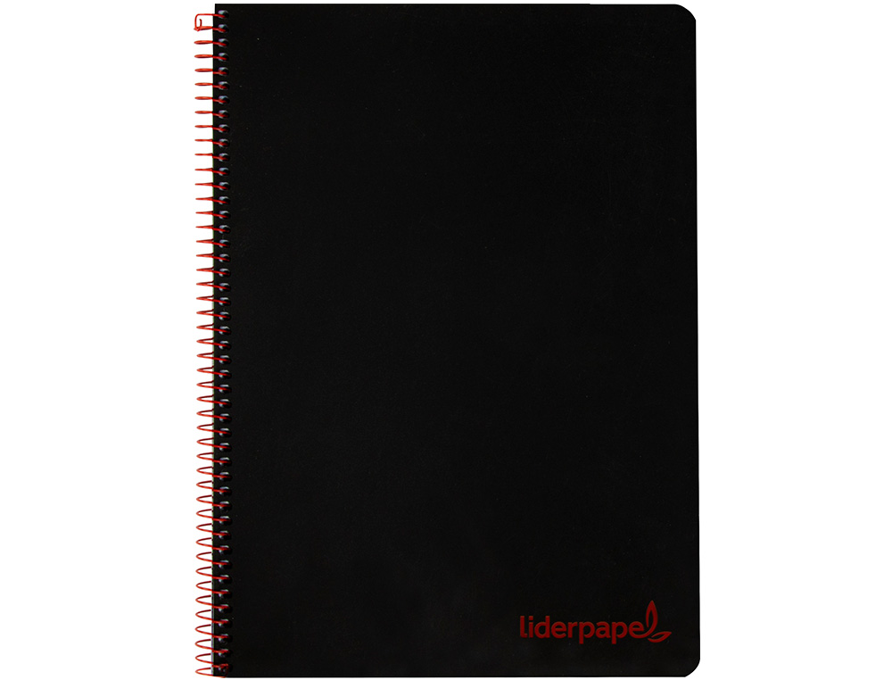 CADERNO ESPIRAL LIDERPAPEL WONDER MICRO DIN A5 CAPA PLASTICO 120 F 90 GR QUADRICULA 5MM 5 BANDAS DE CORES 6 FUROS PRETO