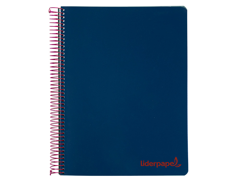 CADERNO ESPIRAL LIDERPAPEL WONDER MICRO DIN A5 CAPA PLASTICO 120 F 90 GR QUADRICULA 5MM 5 BANDAS DE CORES 6 FUROS AZUL M