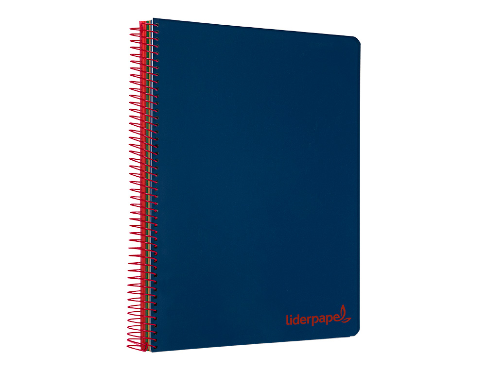 CADERNO ESPIRAL LIDERPAPEL WONDER MICRO DIN A5 CAPA PLASTICO 120 F 90 GR QUADRICULA 5MM 5 BANDAS DE CORES 6 FUROS AZUL M