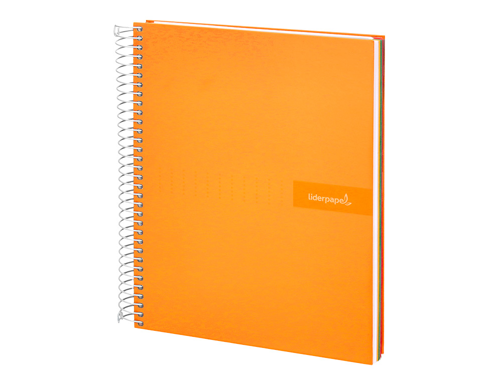 CADERNO ESPIRAL LIDERPAPEL CRAFTY MICRO DIN A5 CAPA FORRADA 120 F 90 GR QUADRICULA 5MM 5 BANDAS DE CORES 6 FUROS COR LAR