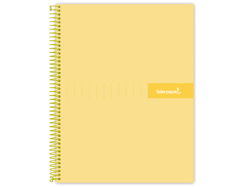 CADERNO ESPIRAL LIDERPAPEL CRAFTY MICRO DIN A5 CAPA FORRADA 120 F 90 GR QUADRICULA 5MM 5 BANDAS DE CORES 6 FUROS COR AMA