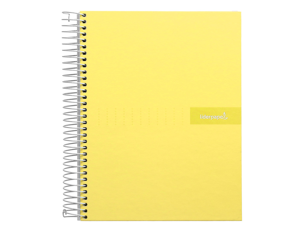 CADERNO ESPIRAL LIDERPAPEL CRAFTY MICRO DIN A5 CAPA FORRADA 120 F 90 GR QUADRICULA 5MM 5 BANDAS DE CORES 6 FUROS COR AMA