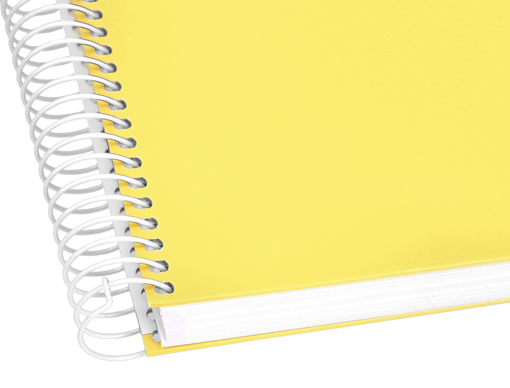 CADERNO ESPIRAL LIDERPAPEL CRAFTY MICRO DIN A5 CAPA FORRADA 120 F 90 GR QUADRICULA 5MM 5 BANDAS DE CORES 6 FUROS COR AMA