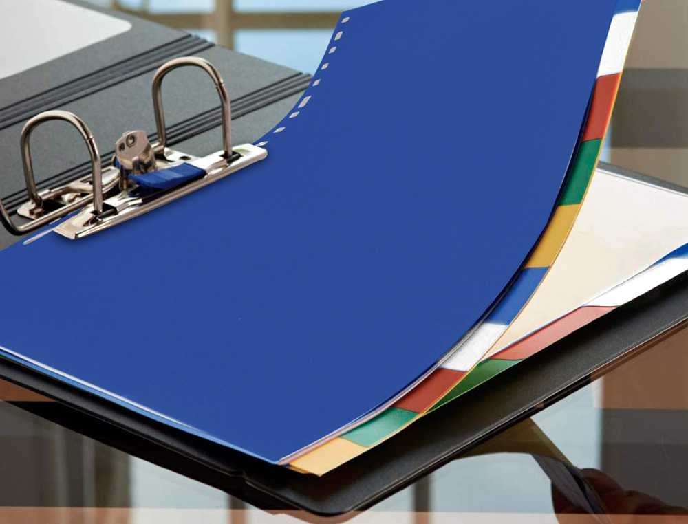 SEPARADOR LIDERPAPEL EM PLASTICO CONJUNTO DE 6 SEPARADORES FOLIO 16 FUROS