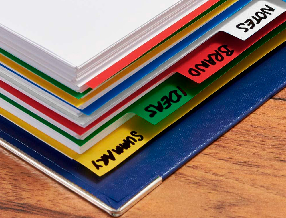 SEPARADOR LIDERPAPEL EM PLASTICO CONJUNTO DE 6 SEPARADORES FOLIO 16 FUROS