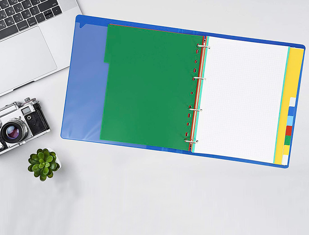 SEPARADOR LIDERPAPEL EM PLASTICO CONJUNTO DE 6 SEPARADORES FOLIO 16 FUROS