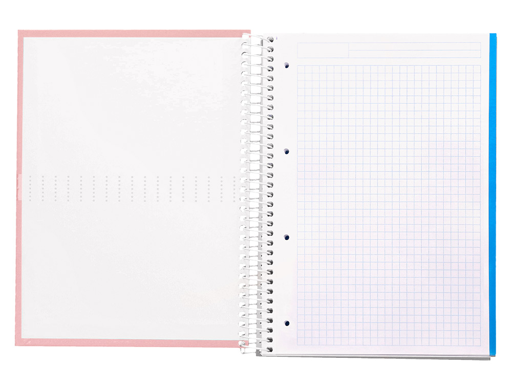 CADERNO ESPIRAL LIDERPAPEL CRAFTY MICRO DIN A4 CAPA FORRADA 120 F 90 GR QUADRICULA 5 MM 5 BANDAS DE CORES 4 CORES COR RO