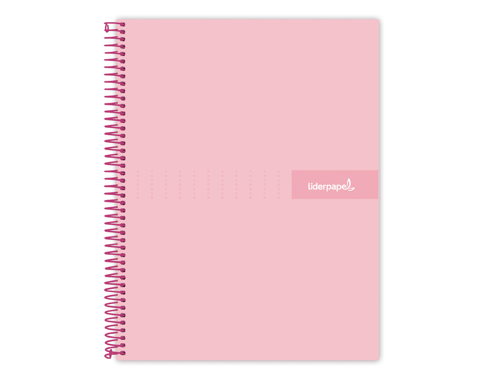 CADERNO ESPIRAL LIDERPAPEL CRAFTY MICRO DIN A4 CAPA FORRADA 120 F 90 GR QUADRICULA 5 MM 5 BANDAS DE CORES 4 CORES COR RO
