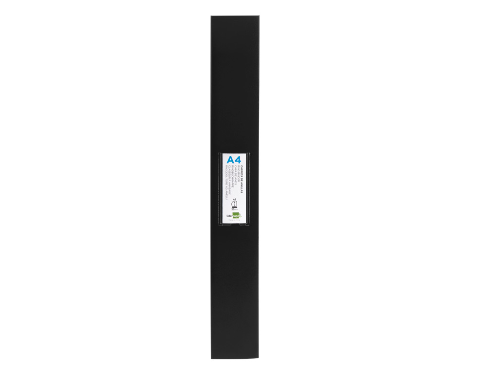 PASTA LIDERPAPEL POLIPROPILENO DIN A4 4 ANEIS 25 MM MISTOS PRETO OPACO
